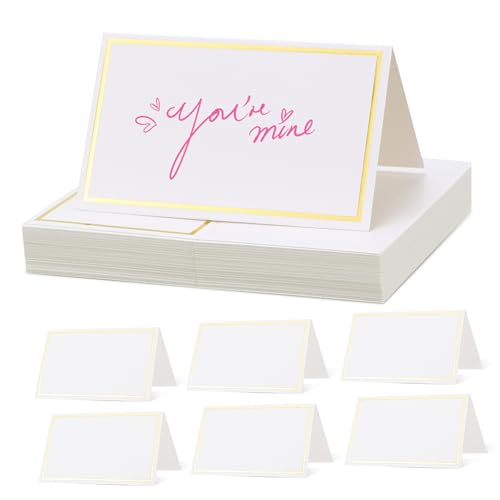 CLISPEED 40 Stück Teiliges Tischkarten Platzkarten mit Goldfolienrand Blanko Namenskarten für Tischdekoration Hochzeit Geburtstag Bankett Party Beschreibbar Stilvolle Sitzkarten für CLISPEED 40 Stück Teiliges Tischkarten Platzkarten mit Goldfolienrand Blanko Namenskarten für Tischdekoration Hochzeit Geburtstag Bankett Party Beschreibbar Stilvolle Sitzkarten für von CLISPEED