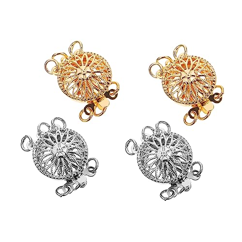 CLISPEED 4Stücke Sunflower Armbandverschluss für DIY Schmuck Multi Strang Halskettenverschlüsse Hochwertige und Langlebige Schmuckverbinder und Platin für von CLISPEED