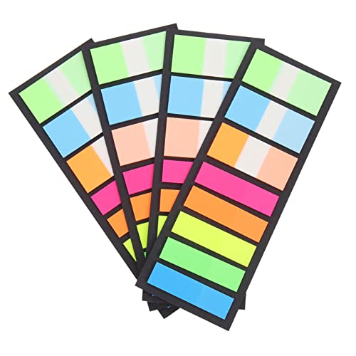 CLISPEED 4Taschen Haftnotizen Lesezeichen Selbstklebende Fluoreszenz Index Tabs Praktische Lesehilfen für Vielseitige Anwendung Beschriften und Markieren von CLISPEED