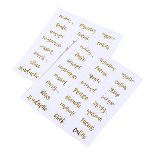 CLISPEED 5 Blätter Buchstabenaufkleber Ätherische Öletiketten Aufkleber Für Ätherische Öle Klein Aufkleber Mit Ätherischen Ölen Für Flaschen Gemacht Klebetiketten Papier Golden von CLISPEED