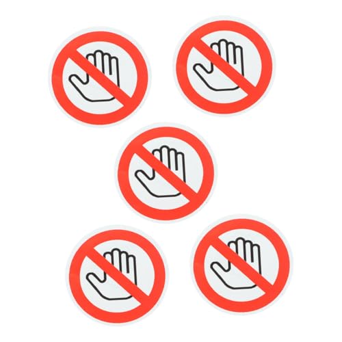 CLISPEED 5 Blätter Selbstklebendes Warnschild Nicht Berühren Sicherheitsaufkleber für Maschinen Warnung Stark Haftend für Industrie und Werkstätten von CLISPEED