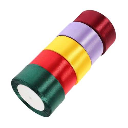 CLISPEED 5 Rollen Geschenkband aus Polyester Langlebiges Verschleißfestes Satinband in Farben Vielseitig Einsetzbar für Geschenkverpackungen Blumenarrangements Torten und CLISPEED 5 Rollen Geschenkband aus Polyester Langlebiges Verschleißfestes Satinband in Farben Vielseitig Einsetzbar für Geschenkverpackungen Blumenarrangements Torten und von CLISPEED