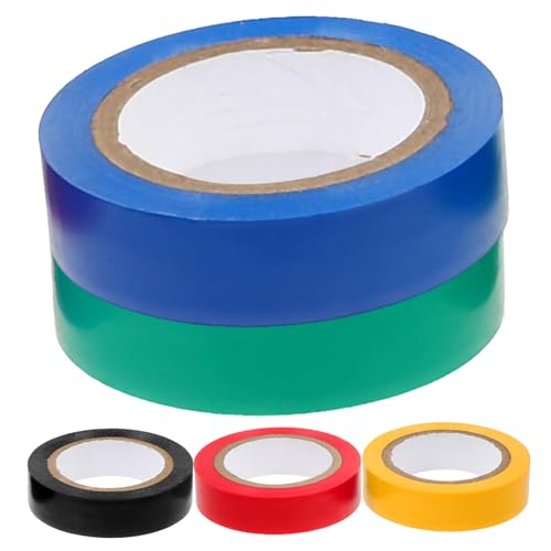 CLISPEED 5 Rollen Hochtemperaturbeständiges Elektrisches Isolierband PVC Klebeband Bunten Farben für Elektroinstallation und Reparaturen Wasserfest und Stark Haftend CLISPEED 5 Rollen Hochtemperaturbeständiges Elektrisches Isolierband PVC Klebeband Bunten Farben für Elektroinstallation und Reparaturen Wasserfest und Stark Haftend von CLISPEED