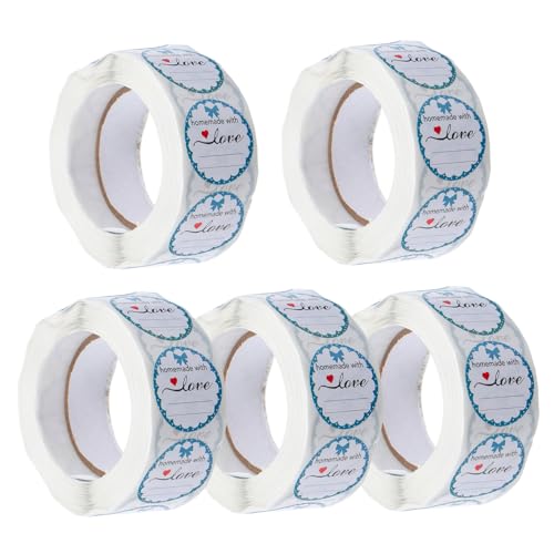 CLISPEED 5 Rollen Selbstklebende Rundetiketten für Einmachgläser Beschriftbare Aufkleber für Kleine Unternehmen für Flaschen Tüten und Handwerksprojekte CLISPEED 5 Rollen Selbstklebende Rundetiketten für Einmachgläser Beschriftbare Aufkleber für Kleine Unternehmen für Flaschen Tüten und Handwerksprojekte von CLISPEED
