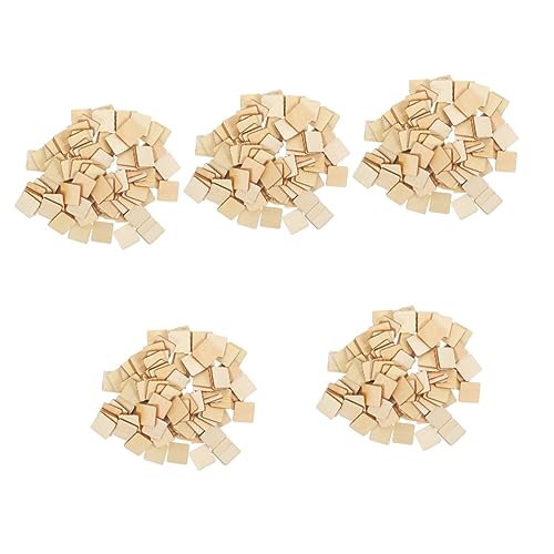 CLISPEED 5 Sätze Diy Holzblöcke Unvollendete Quadratische Holzplatten Für Bastelprojekte Dekoration Und Hängedekors Naturholz Für Kreative Handwerksarbeiten 100 Stück * 5 von CLISPEED