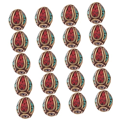 CLISPEED 5 Sätze Nepal Handmade Buddha Perlen Messing Lochperlen Für Diy Schmuckherstellung Für Armbänder Ohrringe Und Mehr 20 Stück * 5 von CLISPEED