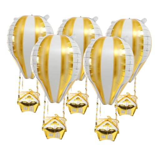 CLISPEED 5 Stück Aluminium Folien Luftballons Hot Air Balloon Deko Gold für Geburtstag Shower Party Festliche Kinderfeier Ballons zum Aufblasen CLISPEED 5 Stück Aluminium Folien Luftballons Hot Air Balloon Deko Gold für Geburtstag Shower Party Festliche Kinderfeier Ballons zum Aufblasen von CLISPEED