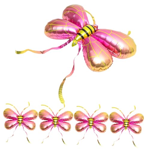 CLISPEED 5 Stück Bienenflügel Luftballons zum Tragen Aluminium Folie Cosplay Party Deko Geburtstagsfoto Accessoire Rosa Orange CLISPEED 5 Stück Bienenflügel Luftballons zum Tragen Aluminium Folie Cosplay Party Deko Geburtstagsfoto Accessoire Rosa Orange von CLISPEED