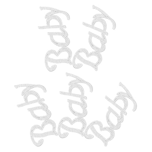 CLISPEED 5 Stück Glitzernde Buchstabenapplikationen zum Aufbügeln für Stoffe Selbstklebende Buchstabenpatches für Schuhe Mützen und Taschen Silberweiß von CLISPEED