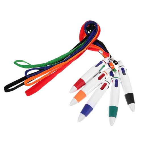 CLISPEED 5 Stück Mehrfarbige Einziehbare Kugelschreiber mit Umhängeband Farben Rot Grün Blau Schwarz Orange Langlebig Vielseitig Einsetzbar für Büro Schule Lehrer Pflegepersonal CLISPEED 5 Stück Mehrfarbige Einziehbare Kugelschreiber mit Umhängeband Farben Rot Grün Blau Schwarz Orange Langlebig Vielseitig Einsetzbar für Büro Schule Lehrer Pflegepersonal von CLISPEED