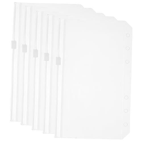 CLISPEED 5 Stück Reißverschluss Ordner Taschen Durchsichtige Binder Pouch mit Löchern Praktische Aufbewahrung für Dokumente Notizen und Unterlagen für Büro Schule und Reisen CLISPEED 5 Stück Reißverschluss Ordner Taschen Durchsichtige Binder Pouch mit Löchern Praktische Aufbewahrung für Dokumente Notizen und Unterlagen für Büro Schule und Reisen von CLISPEED