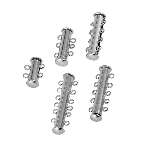 CLISPEED 5 Stück Silberne Riegel Verschlüsse mit Mehreren Strängen Magnet Tuben Lock Clips für Schmuckherstellung von und Armbändern DIY Zubehör von CLISPEED