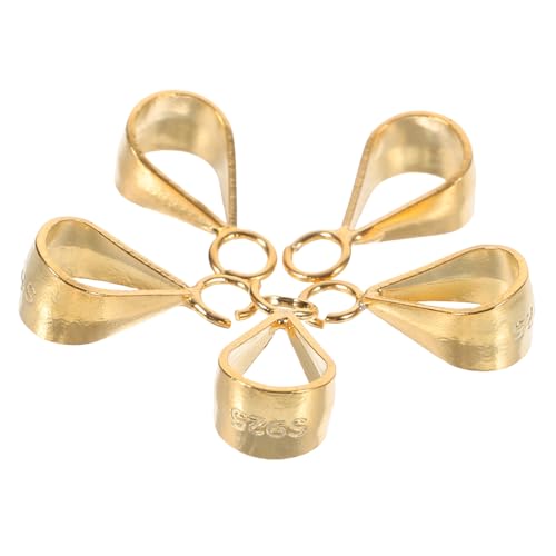 CLISPEED 5 Stück Sterling Silber Anhängerverschluss Quetschperlen Clip für Schmuckherstellung DIY Halsketten Basteln Langlebig Hautfreundlich CLISPEED 5 Stück Sterling Silber Anhängerverschluss Quetschperlen Clip für Schmuckherstellung DIY Halsketten Basteln Langlebig Hautfreundlich von CLISPEED