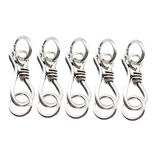 CLISPEED 5 Stück Sterling Silber S haken Verschluss Schmuckverschluss für Armbänder und Halsketten Handgefertigter Schmuckverbinder Leichtes Langlebiges Design für DIY Schmuckherstellung CLISPEED 5 Stück Sterling Silber S haken Verschluss Schmuckverschluss für Armbänder und Halsketten Handgefertigter Schmuckverbinder Leichtes Langlebiges Design für DIY Schmuckherstellung von CLISPEED