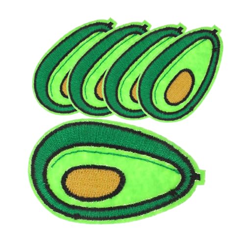 CLISPEED 5 Stück Sticklabel Patch Die Flecken Hallo Sticken Cartoon-applikationen Bestickte Aufnäher Für Kleidung Stich-patch Flicken Für Bekleidung Das Avocado Karikatur Twill-stoff Grün von CLISPEED