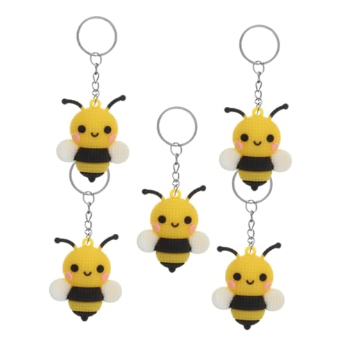CLISPEED 5 Stück Teiliges Bienen Schlüsselanhänger Süße Cartoon Biene Anhänger für Taschen Geldbörsen und Dekorative Party Mitgebsel Niedliche und Materialien von CLISPEED