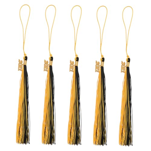 CLISPEED 5 Stück Teiliges Doktorhut Quasten Anhänger aus Polyester mit Goldenem Tag Langlebig Leicht Kreative Abschlussdeko und Bachelor Geschenk für Absolventen CLISPEED 5 Stück Teiliges Doktorhut Quasten Anhänger aus Polyester mit Goldenem Tag Langlebig Leicht Kreative Abschlussdeko und Bachelor Geschenk für Absolventen von CLISPEED