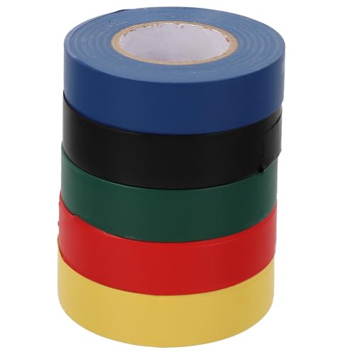 CLISPEED 5 Stück Teiliges Isolierband Elektrisch PVC Klebeband Farbig Hitzebeständig Wasserfest Selbstklebend für Kabelreparatur Elektriker Automotive Heimwerker Outdoor Geeignet CLISPEED 5 Stück Teiliges Isolierband Elektrisch PVC Klebeband Farbig Hitzebeständig Wasserfest Selbstklebend für Kabelreparatur Elektriker Automotive Heimwerker Outdoor Geeignet von CLISPEED