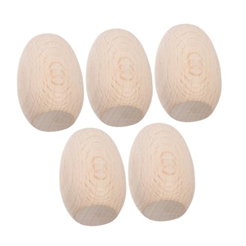 CLISPEED 5 Stück Teiliges Kleine Naturbelassene Holzostereier zum Bemalen Leichte DIY Holzdekoration für Osterbastelei Unbemalte Holzhandwerks Eier für Frühlings und Partydeko von CLISPEED