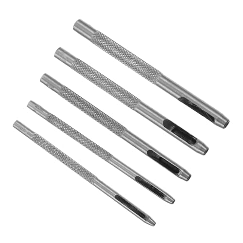 CLISPEED 5 Stück Teiliges Lederlochstanzer Set Präzise Runde Hohlstanzer in Verschiedenen Kompakt und Leicht für DIY Gurtbänder Lederarbeiten Vielseitig Einsetzbar und Einfach zu Bedienen von CLISPEED