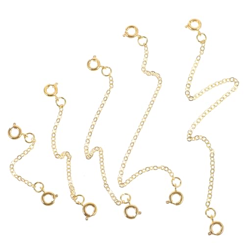 CLISPEED 5 Stück Teiliges Vergoldete Kupfer Kettenverlängerungen für Halsketten und Armbänder Stabile Schmuckverbinder mit Polierter Oberfläche Einfache DIY Anwendung für Damen und CLISPEED 5 Stück Teiliges Vergoldete Kupfer Kettenverlängerungen für Halsketten und Armbänder Stabile Schmuckverbinder mit Polierter Oberfläche Einfache DIY Anwendung für Damen und von CLISPEED