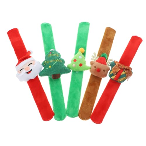CLISPEED 5 Stück Teiliges Weihnachts Slap Armband mit Niedlichen Cartoon Figuren Leicht und Hautfreundlich Einfache Anwendung für Partybedarf und Festliche Weihnachtsdeko CLISPEED 5 Stück Teiliges Weihnachts Slap Armband mit Niedlichen Cartoon Figuren Leicht und Hautfreundlich Einfache Anwendung für Partybedarf und Festliche Weihnachtsdeko von CLISPEED