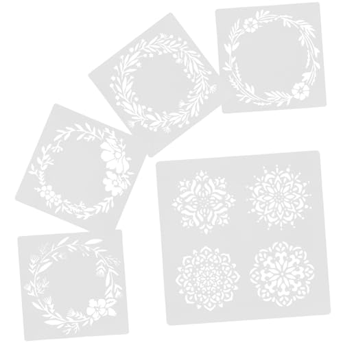 CLISPEED 5 Stück Teiliges Wiederverwendbare Pet Schablonen mit Einzigartigen Blumenkranz Motiven Flexible Malvorlagen für Wandmalerei DIY Kunstprojekte und Möbeln Leicht und Langlebig CLISPEED 5 Stück Teiliges Wiederverwendbare Pet Schablonen mit Einzigartigen Blumenkranz Motiven Flexible Malvorlagen für Wandmalerei DIY Kunstprojekte und Möbeln Leicht und Langlebig von CLISPEED