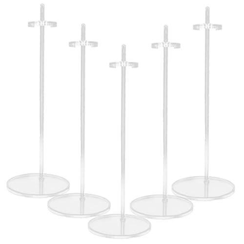 CLISPEED 5 Stück Verstellbarer Teilig Transparenter Puppenständer Langlebiger Doll Support Bracket für Figuren und Modelle zur Übersichtlichen Präsentation und Aufbewahrung von Puppen und von CLISPEED