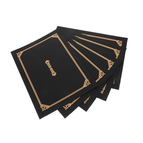 CLISPEED 5 Stück Zertifikatshülle ordner dokumentenmappe cartape urkundenmappe ordnee vergoldet Diplom-Auszeichnung Die getränke leinenvorhang zertifikat a4 inhaber Award-Cover Papier Black CLISPEED 5 Stück Zertifikatshülle ordner dokumentenmappe cartape urkundenmappe ordnee vergoldet Diplom-Auszeichnung Die getränke leinenvorhang zertifikat a4 inhaber Award-Cover Papier Black von CLISPEED