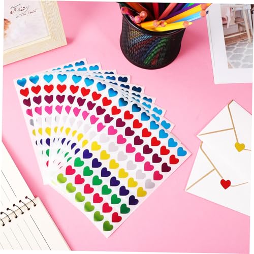 CLISPEED 50 Blatt Bunte Herz Aufkleber Selbstklebend Dekorative Herzform Sticker für Belohnungsaufkleber für Schule Bastelprojekte Umschläge Scrapbooking Kreative DIY Dekoration CLISPEED 50 Blatt Bunte Herz Aufkleber Selbstklebend Dekorative Herzform Sticker für Belohnungsaufkleber für Schule Bastelprojekte Umschläge Scrapbooking Kreative DIY Dekoration von CLISPEED