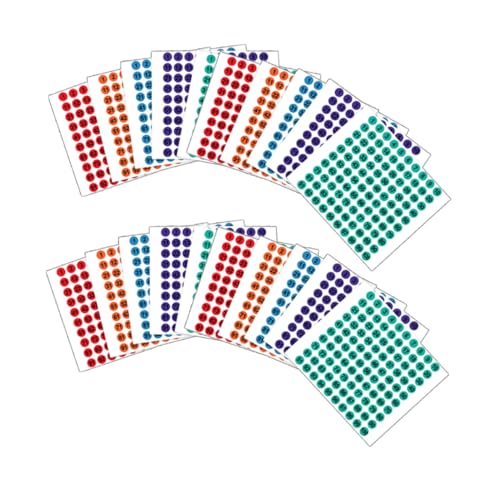 CLISPEED 50 Blatt Bunte Zahlenaufkleber Selbstklebend Rund Fortlaufende Nummernetiketten für Büro Schule DIY Organisation Rückstandslos Abziehbar zum Sortieren und Kennzeichnen von CLISPEED