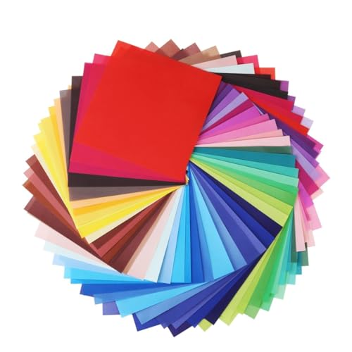 CLISPEED 50 Blatt Origami Papier Einseitig Farbig Leuchtende Bastelpapiere für DIY Bastelprojekte Fördert Feinmotorik und Kreativität Vielseitig für Faltkunst und Handarbeiten von CLISPEED