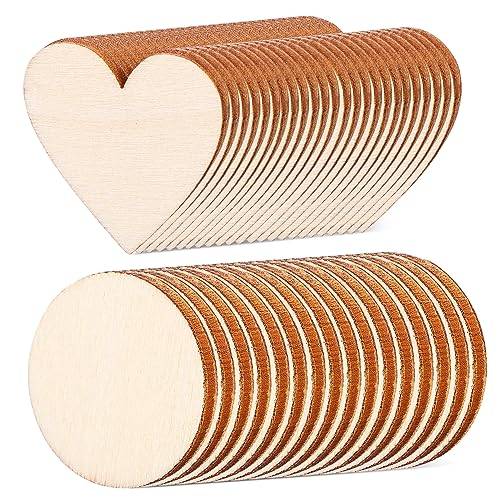 CLISPEED 50 Stck DIY Holzscheiben für Bastelprojekte Blanko Holzplatten zum Gravieren Malen und Dekorieren Runde Herzförmige CLISPEED 50 Stck DIY Holzscheiben für Bastelprojekte Blanko Holzplatten zum Gravieren Malen und Dekorieren Runde Herzförmige von CLISPEED