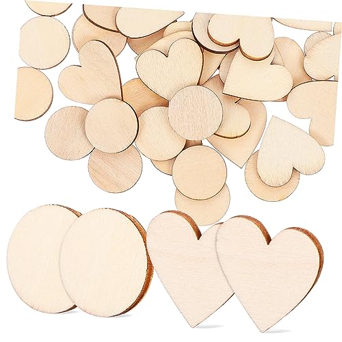 CLISPEED 50 Stck Unbehandelte Holzscheiben für DIY Bastelprojekte Runde und Herzform Holzplättchen zum Malen Gravieren und Dekorieren CLISPEED 50 Stck Unbehandelte Holzscheiben für DIY Bastelprojekte Runde und Herzform Holzplättchen zum Malen Gravieren und Dekorieren von CLISPEED