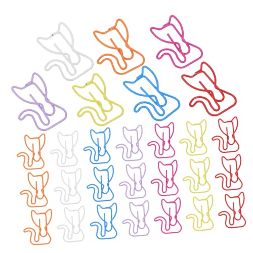 CLISPEED 50 Stück Bunte Katzen Büroklammern aus Metall Süße Kleine Katzenform Lesezeichenclips Multifunktional als Papierclips und Party Einladungskarten für Katzenliebhaber und Studenten von CLISPEED