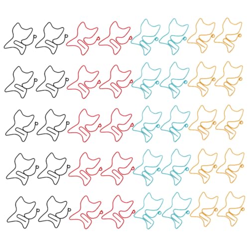 CLISPEED 50 Stück Katzen Büroklammern Lesezeichen Clips aus Metall Bunte Farben Kreative Papierklammern für Büro Schule Katzenliebhaber Zufällige Farbe Zufällige Farbe von CLISPEED