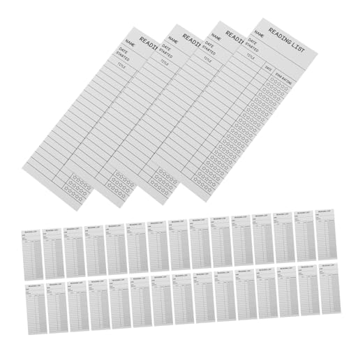 CLISPEED 50 Stück Lesezeichen Leselisten Karte aus Stabilem Papier Buch Tracker mit Notizfeldern für Daten Bewertung Praktisch für Schule Bibliothek Buchliebhaber ohne Loch CLISPEED 50 Stück Lesezeichen Leselisten Karte aus Stabilem Papier Buch Tracker mit Notizfeldern für Daten Bewertung Praktisch für Schule Bibliothek Buchliebhaber ohne Loch von CLISPEED