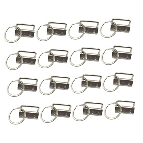 CLISPEED 50 Stück Mode mit Schlüsselanhänger Schlüsselanhänger-Karabiner Zubehör Tasche Kettenriemen Schlüsselanhänger Hardware seidenband ripsband Armband aus Metall Schlüsselkette Silver von CLISPEED