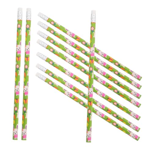 CLISPEED 50 Stück Osterholzstifte mit Radiergummi Niedliche Tiermotive Robuste Holzbleistifte für Bunte Schul Partyartikel Lustige Schreibwaren für Ostern und Festtagsdekoration von CLISPEED