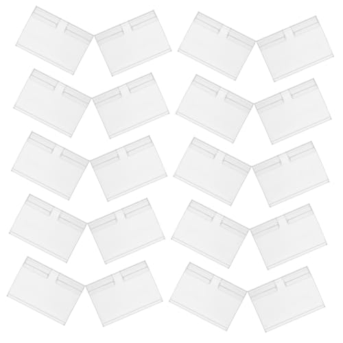CLISPEED 50 Stück Preisschild Stichworte Für Zeichen Clip Auf Tags Inhaber Regalhalter Für Den Einzelhandel Speicheretiketten Etiketten Aufkleber Anhang Veranstalter Stand Weiß Plastik von CLISPEED