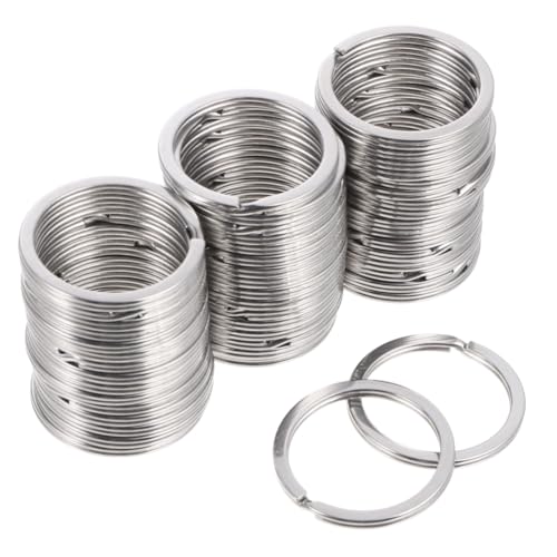 CLISPEED 50 Stück Schlüsselringe aus Flache Polierte Schlüsselring Schlaufen Langlebig Glänzend Sicherer Schlüsselhalter für Schlüsselanhänger und DIY Schmuck Zubehör von CLISPEED