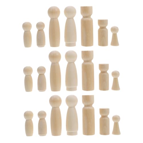 CLISPEED 50 Stück Teiliges Holzpuppen bastelset Unbemalt Stabile DIY Holzfiguren für Bemalbare Steckpuppen als Pädagogisches und Kreative Frühlingsdekoration von CLISPEED