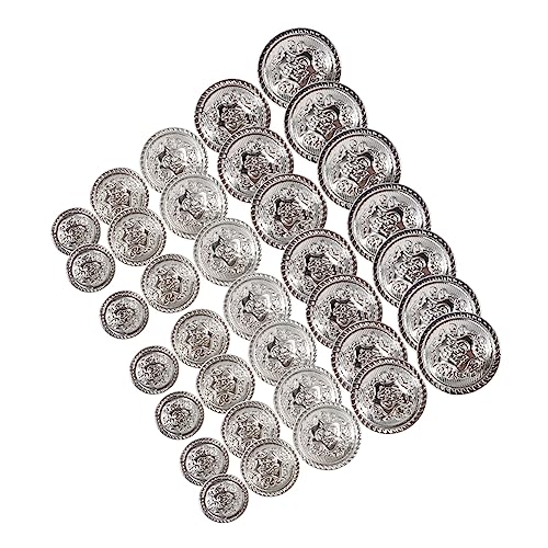 CLISPEED 50 Stück Teiliges Metallknöpfe für DIY Kleidung Annähen Robuste Retro Stil Blazer Knöpfe in Silberweiß Verschiedene Dekorative Ersatzknöpfe für Anzüge Mäntel Pullover CLISPEED 50 Stück Teiliges Metallknöpfe für DIY Kleidung Annähen Robuste Retro Stil Blazer Knöpfe in Silberweiß Verschiedene Dekorative Ersatzknöpfe für Anzüge Mäntel Pullover von CLISPEED