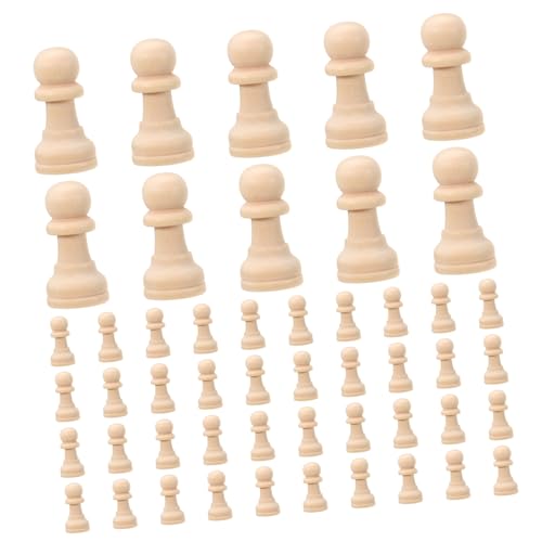 CLISPEED 50 Stück Unlackierte Schachfiguren Holz DIY Schachspiel Zubehör für Brettspiele Ersatzteile für Internationale Schachpartien und Graffiti Projekte CLISPEED 50 Stück Unlackierte Schachfiguren Holz DIY Schachspiel Zubehör für Brettspiele Ersatzteile für Internationale Schachpartien und Graffiti Projekte von CLISPEED