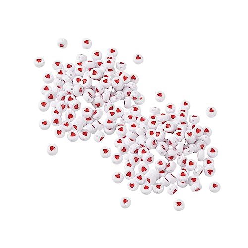 CLISPEED 500 Stück Acryl Herzförmige Lose Perlen DIY Schmuckherstellung Bastelperlen für Armbänder Halsketten Schmuck Zubehör Rot CLISPEED 500 Stück Acryl Herzförmige Lose Perlen DIY Schmuckherstellung Bastelperlen für Armbänder Halsketten Schmuck Zubehör Rot von CLISPEED