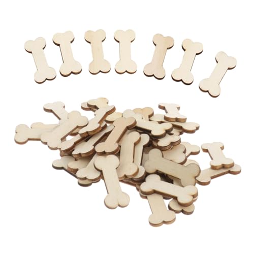 CLISPEED 50Stücke Hundeknochen Ausschnitte Robustem Holz für DIY Projekte Einzigartige Form für Kreative Bastelarbeiten für Schmuck und Dekoration von CLISPEED