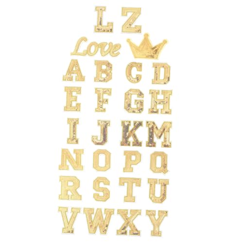 CLISPEED 56 Stück Teiliges Gold Pailletten Buchstaben Aufbügler Patches zum Aufnähen und Bügeln Alphabet Applikationen für Kleidung Taschen Schuhe und DIY Kleidung Dekoration CLISPEED 56 Stück Teiliges Gold Pailletten Buchstaben Aufbügler Patches zum Aufnähen und Bügeln Alphabet Applikationen für Kleidung Taschen Schuhe und DIY Kleidung Dekoration von CLISPEED