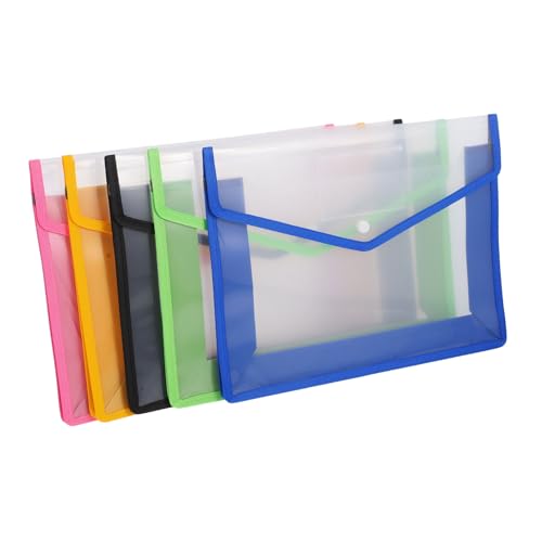 CLISPEED 5Stücke Aktenordner Organizer aus Wasserdichtem Kunststoff mit Schnappverschluss Farbige Dokumentenmappe für Büro und Schule CLISPEED 5Stücke Aktenordner Organizer aus Wasserdichtem Kunststoff mit Schnappverschluss Farbige Dokumentenmappe für Büro und Schule von CLISPEED
