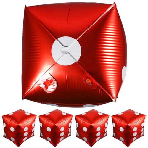 CLISPEED 5Stücke Würfel Folienballons Thema Party Dekoration Aluminium Folienballons für Poker Veranstaltungen für Wand Tür Fenster und Tischdekoration von CLISPEED