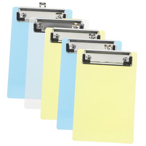 CLISPEED 5er Pack Mini Klemmbretter Transparent Kunststoff Schreibbrett mit Starkem Niedrigem Design Clip für Notizen Memo Zettelhalter Farbige Zufällige Auswahl für Büro Zufällige Farbe CLISPEED 5er Pack Mini Klemmbretter Transparent Kunststoff Schreibbrett mit Starkem Niedrigem Design Clip für Notizen Memo Zettelhalter Farbige Zufällige Auswahl für Büro Zufällige Farbe von CLISPEED